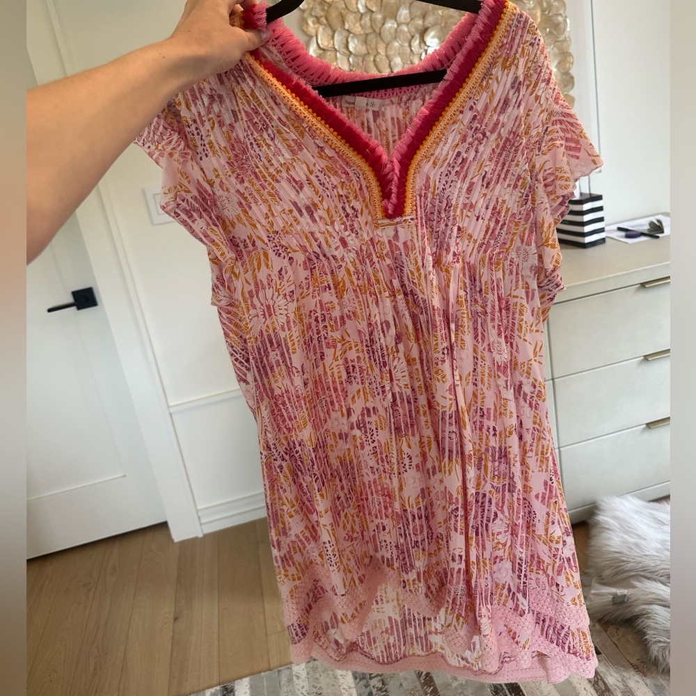 Poupette st barth Sasha lace trimmed mini dress XS